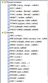 List of numeric and format conversion BIFs