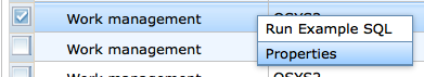 Figure 3. Select a service and run example SQL or review its properties