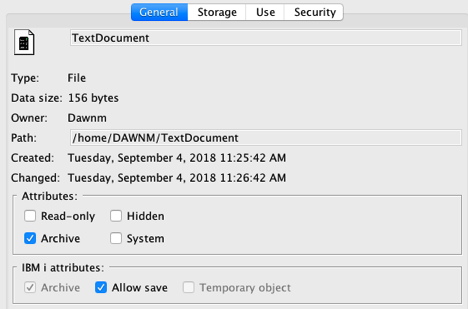 Figure 2. The properties tab with the 1.1.8.0 ACS update 