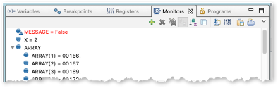 Figure 4. The Monitors view