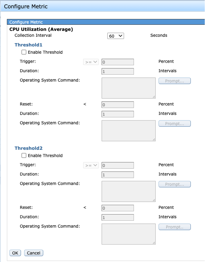 Figure 3. The Configure Metric panel