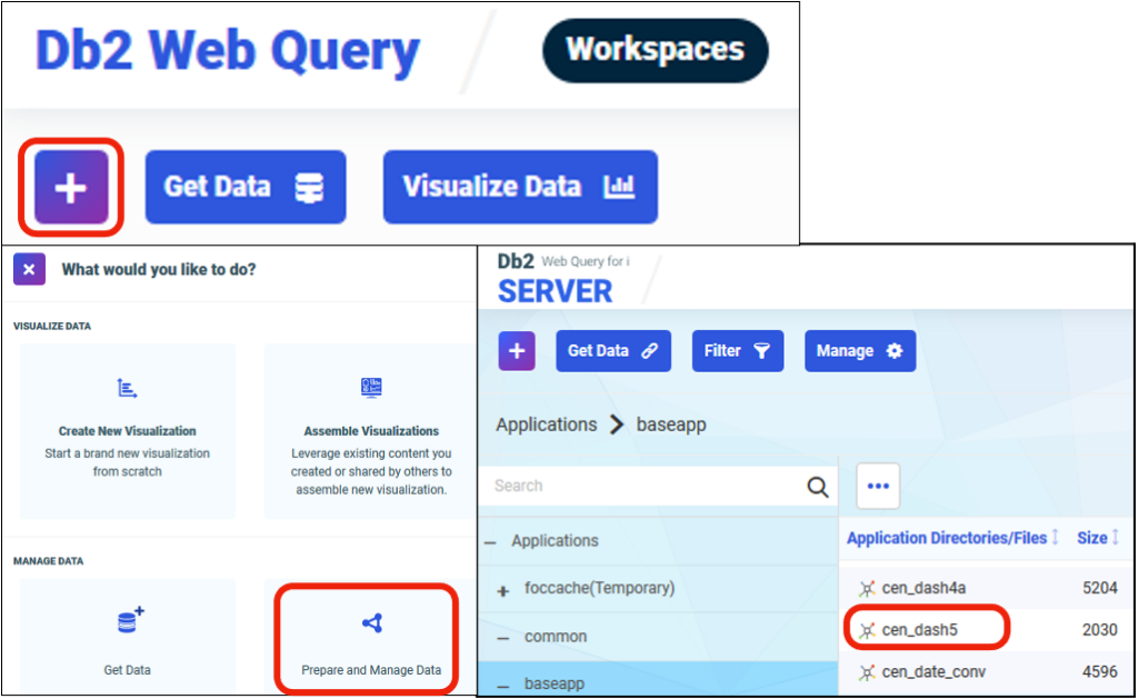 Figure 10. WQ homepage, prepare and manage data and available synonym directories and files 