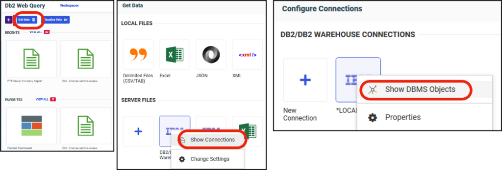 Figure 4. Get Data panel 