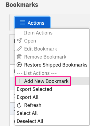 Figure 1.  Add New Bookmark