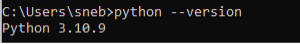 Figure 3. Installed Python version number