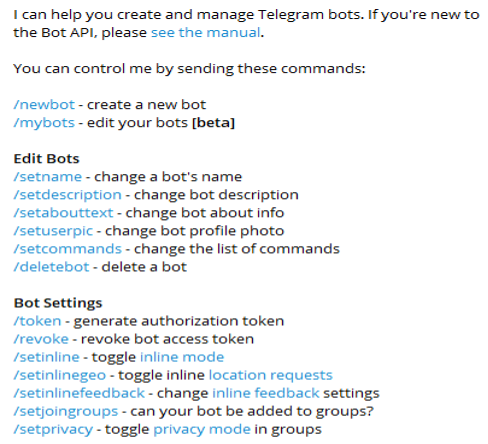 Use the /newbot command to create a new bot using BotFather.