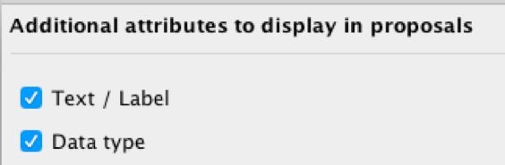 Additional attributes to display in proposals box 