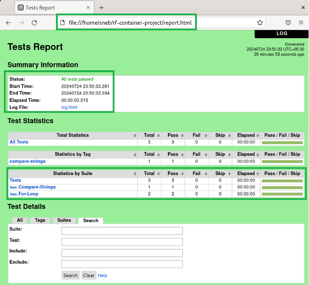 Figure 14: Contents of a report.html file.