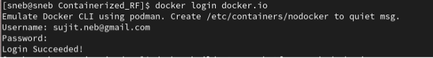 Figure 2: Result of docker login command.