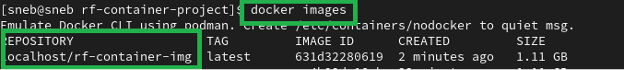 Figure 4: Output of the Docker images command.