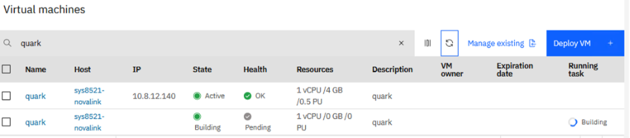 Figure 1. Deployment of the surrogate VM (in Building state).