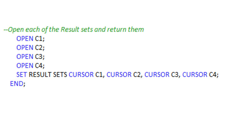 Figure 2. SQL logic that opens and returns the results 