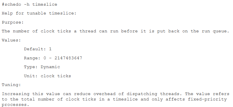 Figure 2.  The output of a help command, run against timeslice