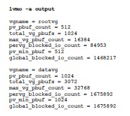 Figure 3. lvmo -a output