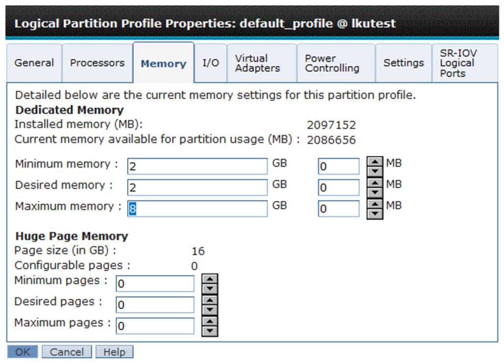 LPAR profile maximum memory after change. AIX 7.3 Live Update with TL3.