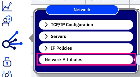 Figure 4. Where to find network attributes within the Network task