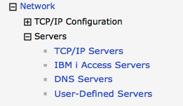 Figure 3. Server jobs under the network menu